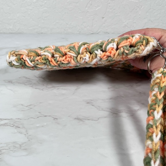 Peach Crochet Wristlet Clutch - Picture 8 of 11